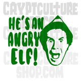 Elf He's an Angry Elf! Vinyl Decal