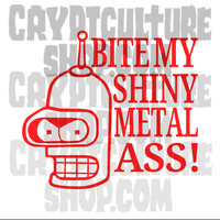 Futurama Bender Shiny Metal Ass Vinyl Decal