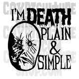 Nightbreed I'm Death Plain and Simple Vinyl Decal