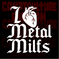 Horror I Heart Metal Milfs Vinyl Decal