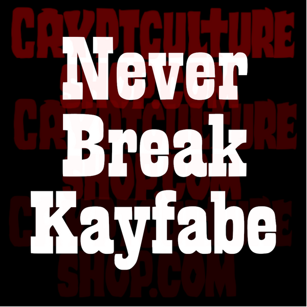Pro Wrestling Never Break Kayfabe Vinyl Decal
