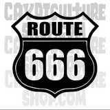 Satan! Route 666 Vinyl Decal