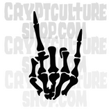 Horror Skeleton Rock Horns Vinyl Decal