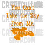 Firefly You Can't Take the Sky From Me Song Vinyl Decal