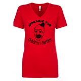 Terrifier Ladies V Neck T Shirt Adult S-3X Art the Clown Available For Childeren's Parties Serial Killer Slasher Horror Free Shipping Merch Massacre