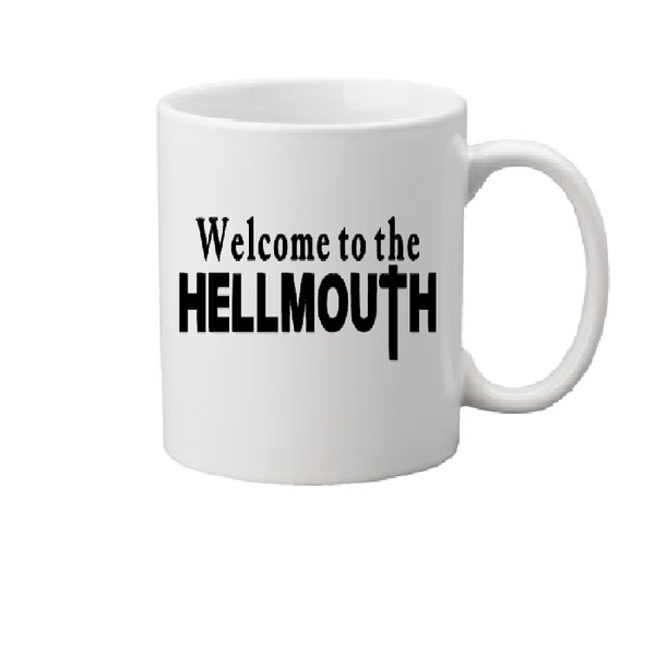 Buffy the Vampire Slayer Mug Coffee Cup White Welcome to Hellmouth Sunnydale Willow Xander Giles Spike Angel Halloween Free Shipping Merch Massacre