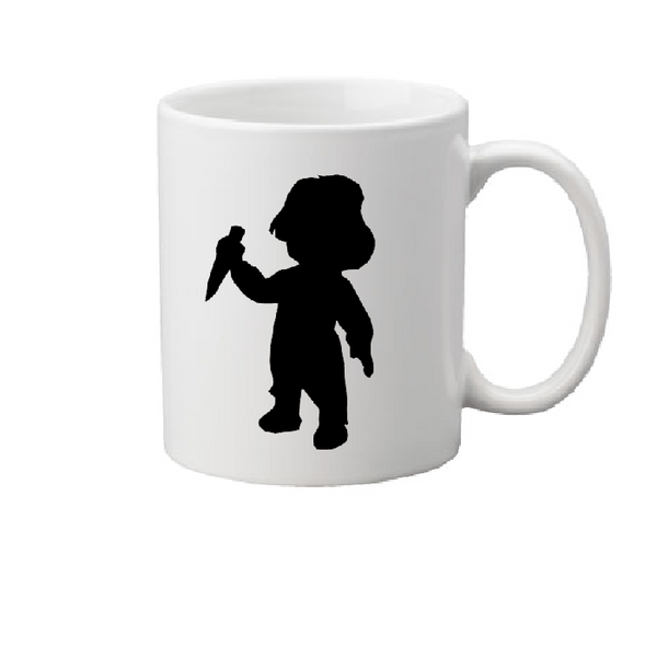 Child's Play Mug Coffee Cup White Chucky Childs Killer Doll Slasher Horror Free Shipping Merch Massacre