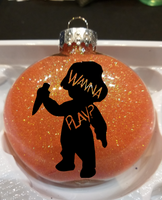 Child's Play Ornament Glitter Christmas Shatterproof Chucky Tiffany Wanna Play? Serial Killer Doll Horror Scary Halloween Free Shipping Merch Massacre