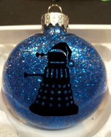 Doctor Who Ornament Glitter Christmas Shatterproof Dalek TARDIS Sci Fi Science Fiction BBC Call the Dr. British Funny Free Shipping Merch Massacre