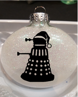 Doctor Who Ornament Glitter Christmas Shatterproof Dalek TARDIS Sci Fi Science Fiction BBC Call the Dr. British Funny Free Shipping Merch Massacre