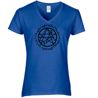 Lovecraft Ladies V Neck T Shirt Adult S-3X Cthulhu Fhtagn Necronomicon Elder Sign  Miskatonic Sci Fi Eldritch Horror Free Shipping Merch Massacre