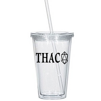 Gamer Dungeons and Dragons Tumbler Cup THAC0 D&D d20 RPG Tabletop Nerd Free Shipping Merch Massacre
