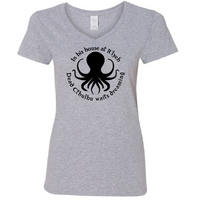 Lovecraft Ladies V Neck T Shirt Adult S-3X Cthulhu R'yleh Ryleh Necronomicon Elder Sign Miskatonic Sci Fi Eldritch Horror Free Shipping Merch Massacre