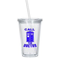 Doctor Who Tumbler Cup TARDIS Dalek Call the Dr. Time Lord BBC British Sci Fi Science Fiction Nerd Geek Halloween Free Shipping Merch Massacre