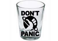 Hitchhiker's Guide to the Galaxy Shot Glass Don't Panic Comedy British Douglas Adams 42 Sci Fi Science Fiction Nerd Geek Free Shipping Merch Massacre