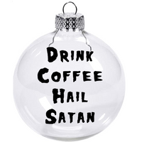 Satanism Ornament Christmas Shatterproof Disc Drink Coffee Hail Satan Ave Satana Pentagram 666 Devil Worship Halloween Free Shipping Merch Massacre