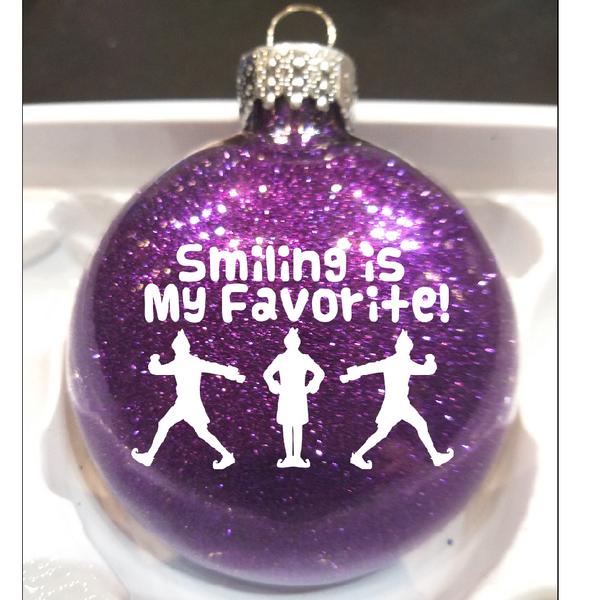 Elf Ornament Glitter Christmas Shatterproof Disc Buddy Smiling Is My Favorite He's an Angry  Holiday Movie Funny Comedy Free Shipping Merch Massacre