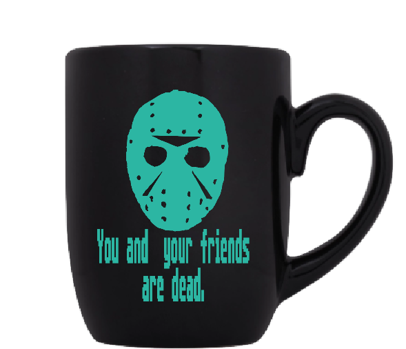 Friday the 13th Mug Coffee Cup Black Jason Vorhees Slasher Camp Serial Killer Campground Crystal Lake Horror Eighties 80s Free Shipping Merch Massacre