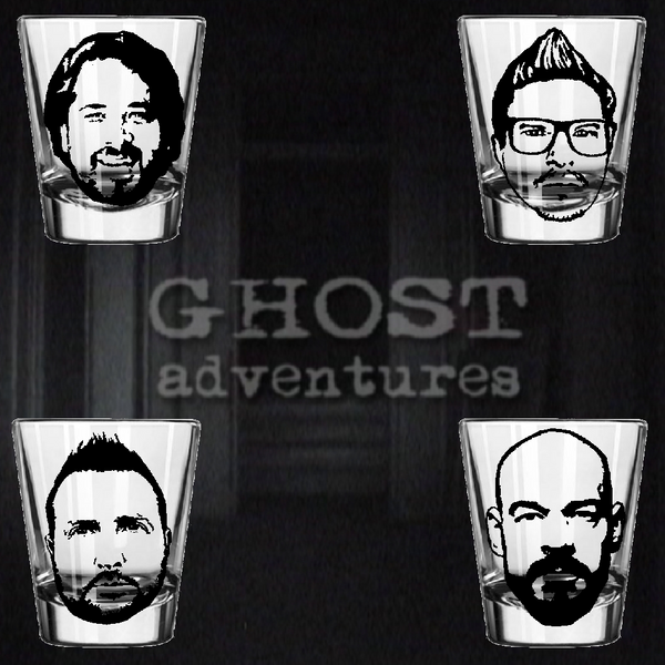 Set of (4) Four Ghost Adventures Shot Glasses Zak Bagans Horror Paranormal Free Shipping Merch Massacre