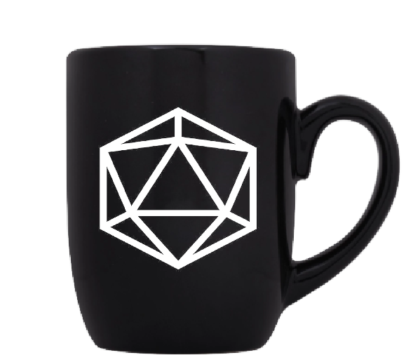 Gamer Dungeons and Dragons Mug Coffee Cup Black D&D d20 Gaming RPG  Tabletop Nerd Free Shipping Merch Massacre