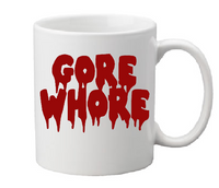 Gore Whore Mug Coffee Cup White Blood Gory Bloody Creepy Horror Nerd Geek Free Shipping Merch Massacre