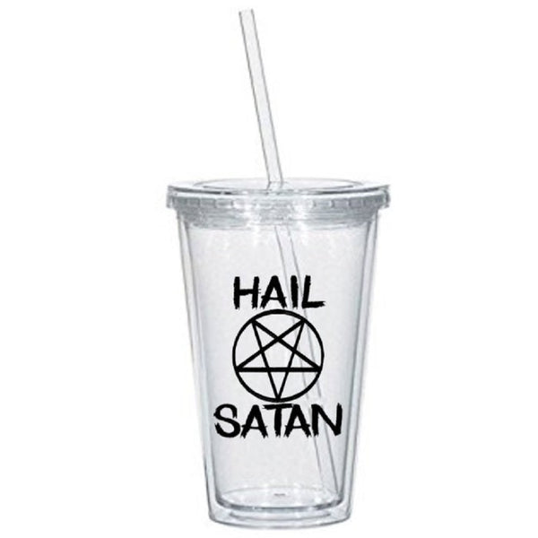 Satanism Tumbler Cup Hail Satan 666 Ave Satana Pentagram Religion Devil Worship Inverted Cross Halloween Funny LOL Nerd Free Shipping Merch Massacre