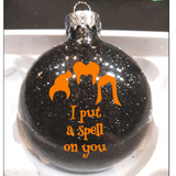 Hocus Pocus Ornament Glitter Christmas Shatterproof Amuck I Put a Spell on You Salem Witch Sanderson Sisters It's Just a Bunch Shipping Merch Massacre