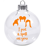 Hocus Pocus Ornament Christmas Shatterproof I Put a Spell on You Salem Amuck! Witch Sanderson Sisters It's Just a Bunch Scary Shipping Merch Massacre