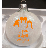 Hocus Pocus Ornament Glitter Christmas Shatterproof Amuck I Put a Spell on You Salem Witch Sanderson Sisters It's Just a Bunch Shipping Merch Massacre