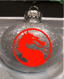 Gamer Ornament Glitter Christmas Shatterproof Mortal Kombat Finish Him Fighter Video Game Gaming Dragon Fighter Fatality Free Shipping Merch Massacre