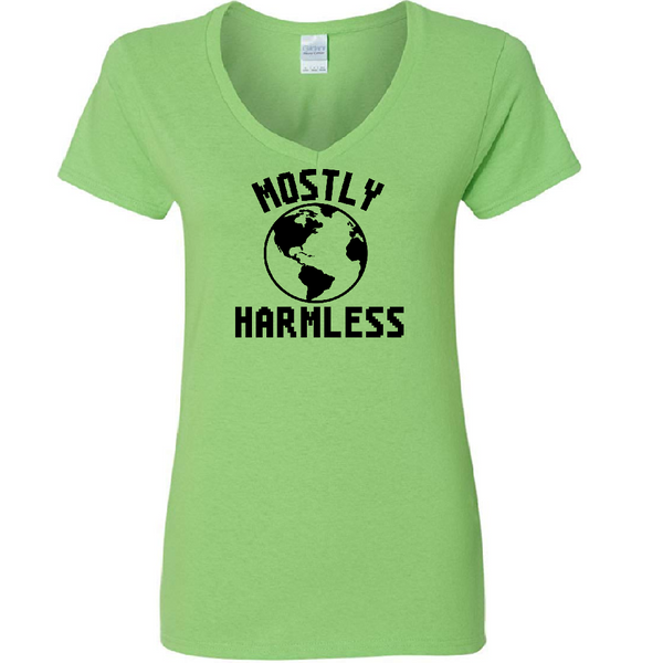 Hitchhikers Guide to the Galaxy Ladies V Neck T Shirt Adult S-3X Mostly Harmless Sci Fi BBC Science Fiction Douglas Adams Free Shipping Merch Massacre
