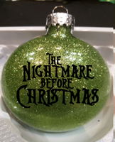 Nightmare Before Christmas Ornament Glitter Shatterproof Jack Skellington Sally Zero Oogie Boogie Halloween Town Musical Free Shipping Merch Massacre