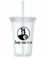 Nightmare Before Christmas Tumbler Cup Jack Skellington Sally Simply Meant to Be Oogie Boogie Zero Funny LOL Halloween Free Shipping Merch Massacre
