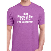 Billy Madison T Shirt Adult Clothes S-5X I Eat Pieces of Shit Like You For Breakfast SNL Quote Funny LOL Comedy Unisex Free Shipping Merch Massacre