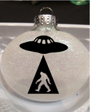 Paranormal Ornament Glitter Christmas Shatterproof UFO Abduction Bigfoot Sasquatch Alien Cryptid Investigator Loch Ness Free Shipping Merch Massacre