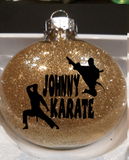 Parks and Rec Ornament Glitter Christmas Shatterproof Johnny Karate Ron Swanson Lil Sebastian Pawnee Indiana Funny Comedy Free Shipping Merch Massacre