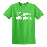 Gamer T Shirt Adult Clothes S-5X I Love Games With Pixels Retro Old School Video Game Streamer Gaming Nerd Geek Unisex Free Shipping Merch Massacre