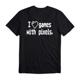 Gamer T Shirt Adult Clothes S-5X I Love Games With Pixels Retro Old School Video Game Streamer Gaming Nerd Geek Unisex Free Shipping Merch Massacre