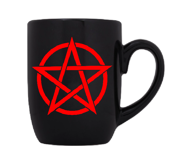Wicca Mug Coffee Cup Black Pentagram Wiccan Witch Witchcraft Magic Magick Hail Satan Horror Sci Fi Halloween Free Shipping Merch Massacre
