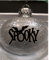 Spooky Ornament Glitter Christmas Shatterproof Disc Hallowen Bat Trick or Treat Funny Scary Horror October December Free Shipping Merch Massacre