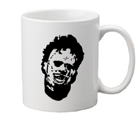 Texas Chainsaw Massacre Mug Coffee Cup White Leather Slasher Grindhouse Cannibal Horror Halloween Macabre Free Shipping Merch Massacre