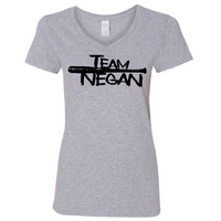 Walking Dead Ladies V Neck T Shirt Adult S-3X Team Negan Lucille is Thirsty Neegan Walker Zombie Undead Horror Free Shipping Merch Massacre