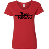 Walking Dead Ladies V Neck T Shirt Adult S-3X Team Negan Lucille is Thirsty Neegan Walker Zombie Undead Horror Free Shipping Merch Massacre