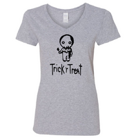 Trick r Treat Ladies V Neck T Shirt Adult S-3X Sam Halloween Horror Anthology Movie Scary Free Shipping Merch Massacre