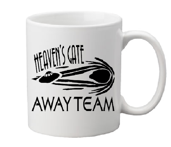 True Crime Mug Coffee Cup White Heaven's Gate Cult Leader Marshall Applewhite Hale-Bopp Away Team UFO Horror Halloween Free Shipping Merch Massacre