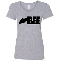 Paranormal UFO Ladies V Neck T Shirt Adult S-3X Believe Flying Saucer Unidentified Cryptid Sci Fi Supernatural Funny LOL Free Shipping Merch Massacre