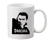 Universal Monsters Mug Coffee Cup White Dracula Count Vampire Transylvania Vampyre Bela Lugosi Classic Horror Halloween Shipping Merch Massacre