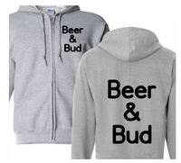 Beer and Bud Pro Weed Zip Up Hoodie Hooded Sweatshirt Unisex S-5X Adult Horror Free Shipping Merch Massacre