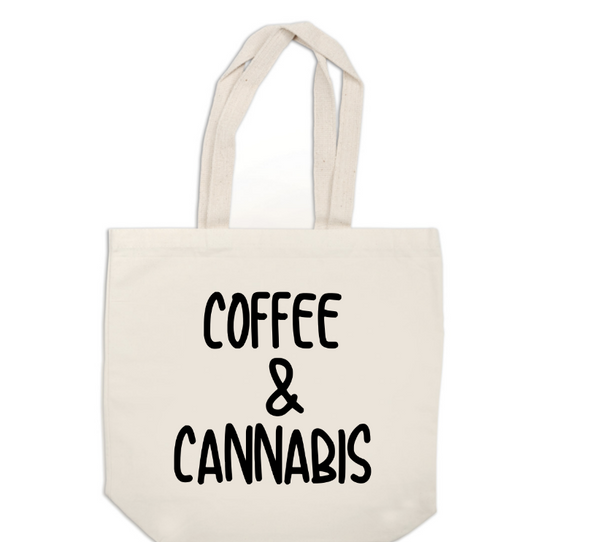 Coffee and Cannabis Weed Canvas Tote Bag Pro Pot Free Shipping Merch Massacre