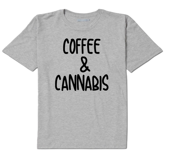 Coffee and Cannabis T Shirt Adult Clothes S-5X Unisex Pro Weed Pot Free Shipping Merch Massacre